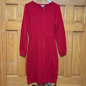 Kling Vibrant Red Long Sleeve Sweater Dress Size Medium NWT